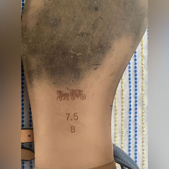 Coach Classic Sandal Strappy Open Toe Ankle Strap Navy Blue Studs  Women Sz 7.5B - Picture 6 of 16